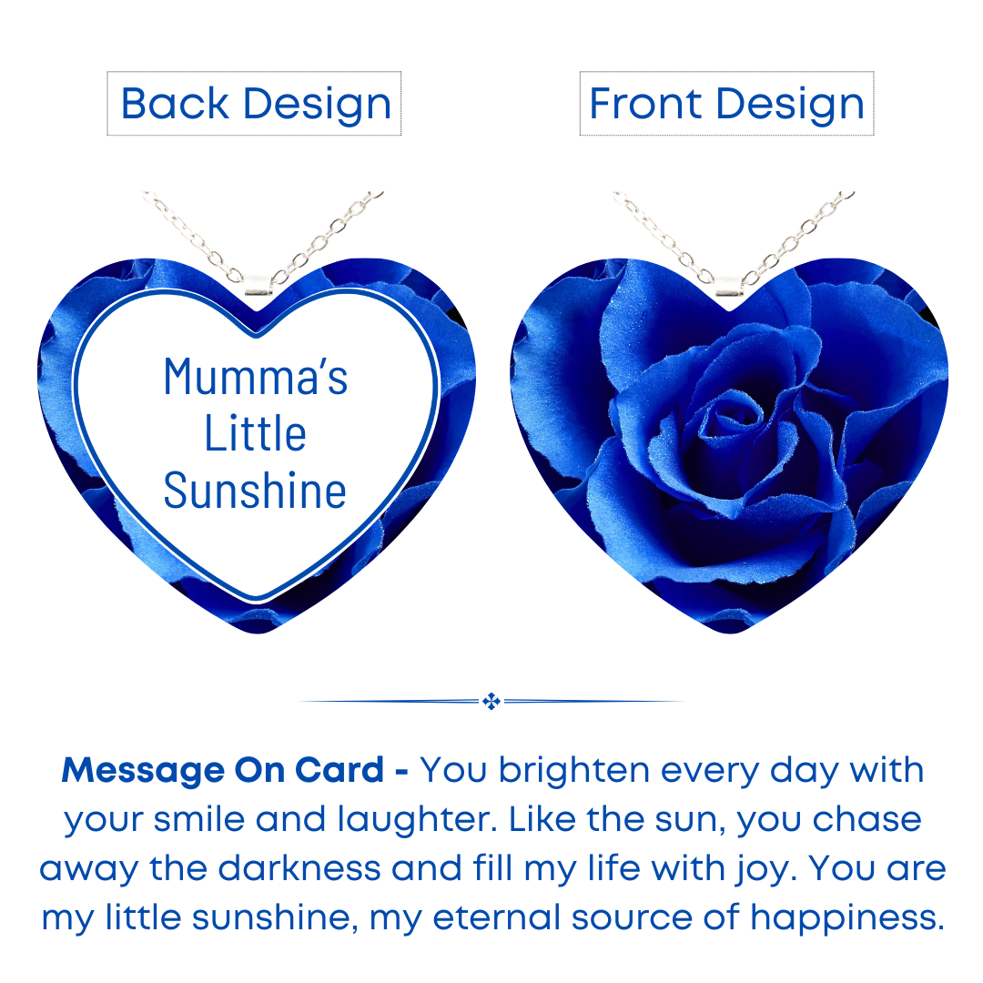 Blue Rose Heart - Mother Daughter Love Handmade Message Gift