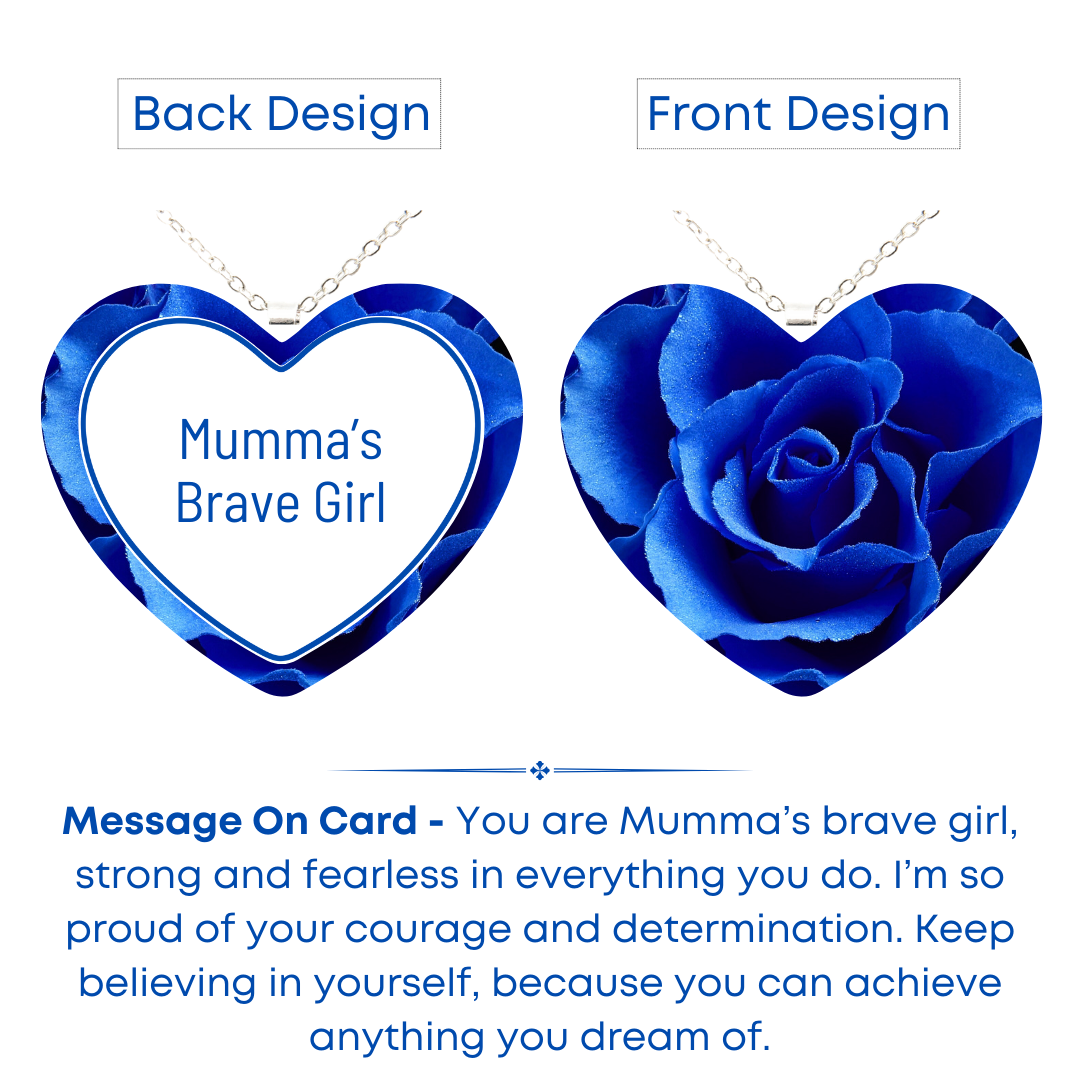 Blue Rose Heart - Mother Daughter Love Handmade Message Gift