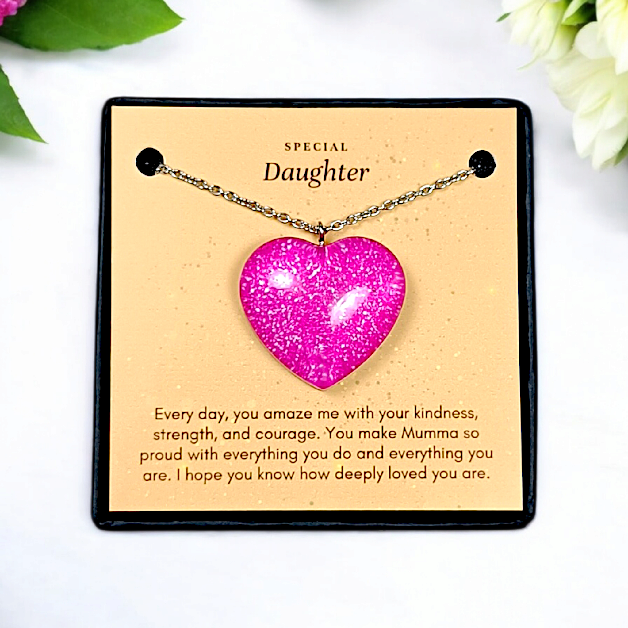 Shimmer Heart - Mother Daughter Love Handmade Message Gift