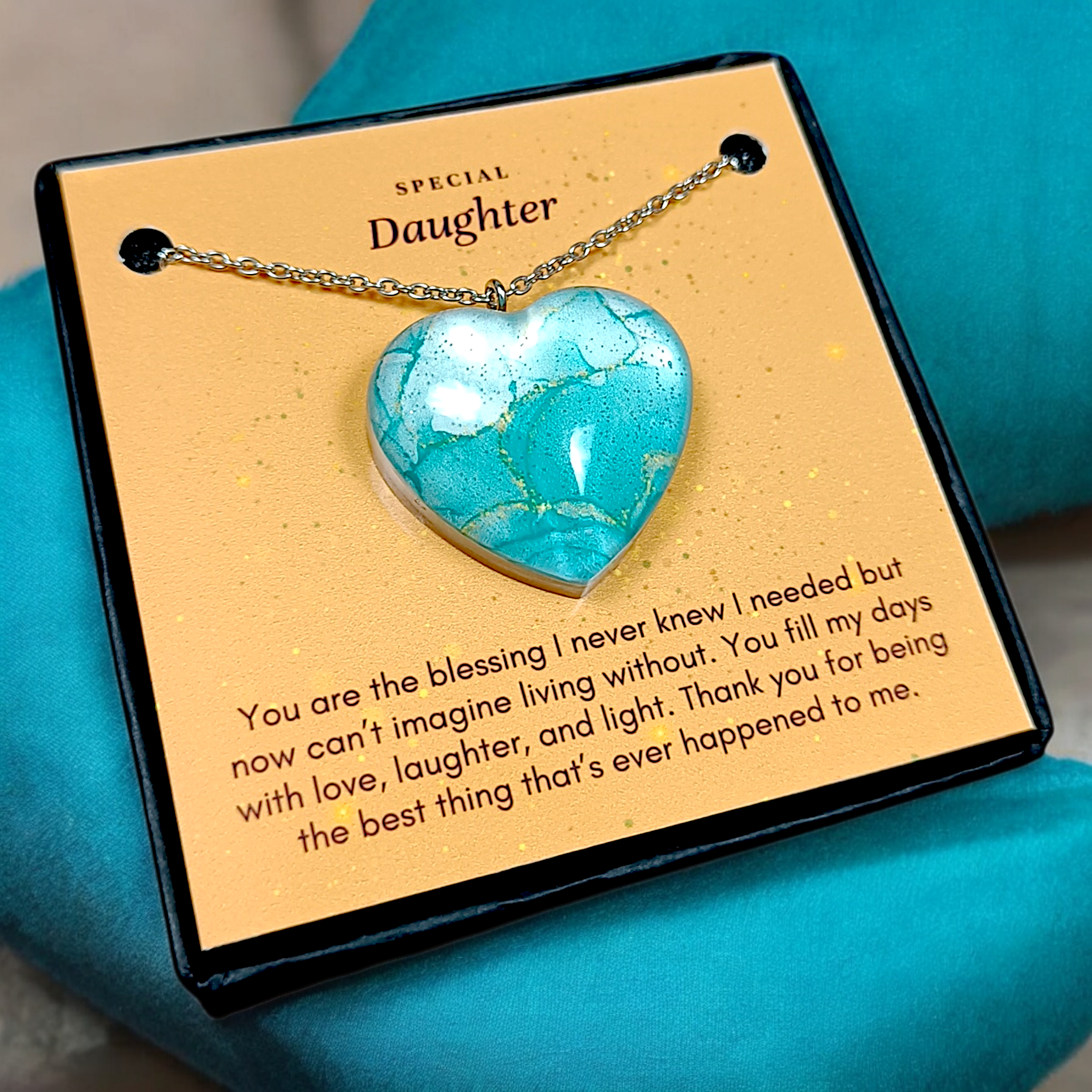 Emerald Heart - Mother Daughter Love Handmade Message Gift