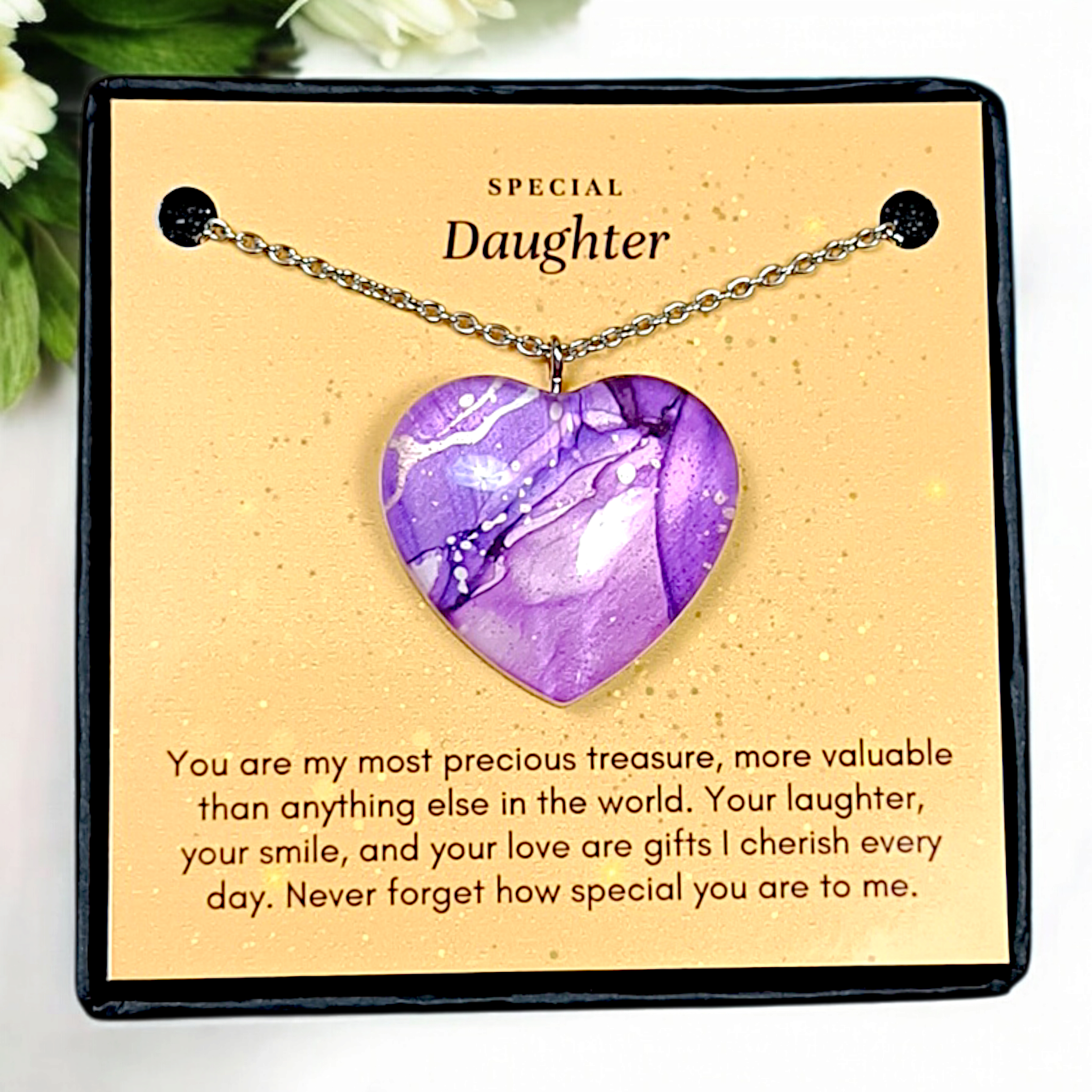 Lavender Heart - Mother Daughter Love Handmade Message Gift