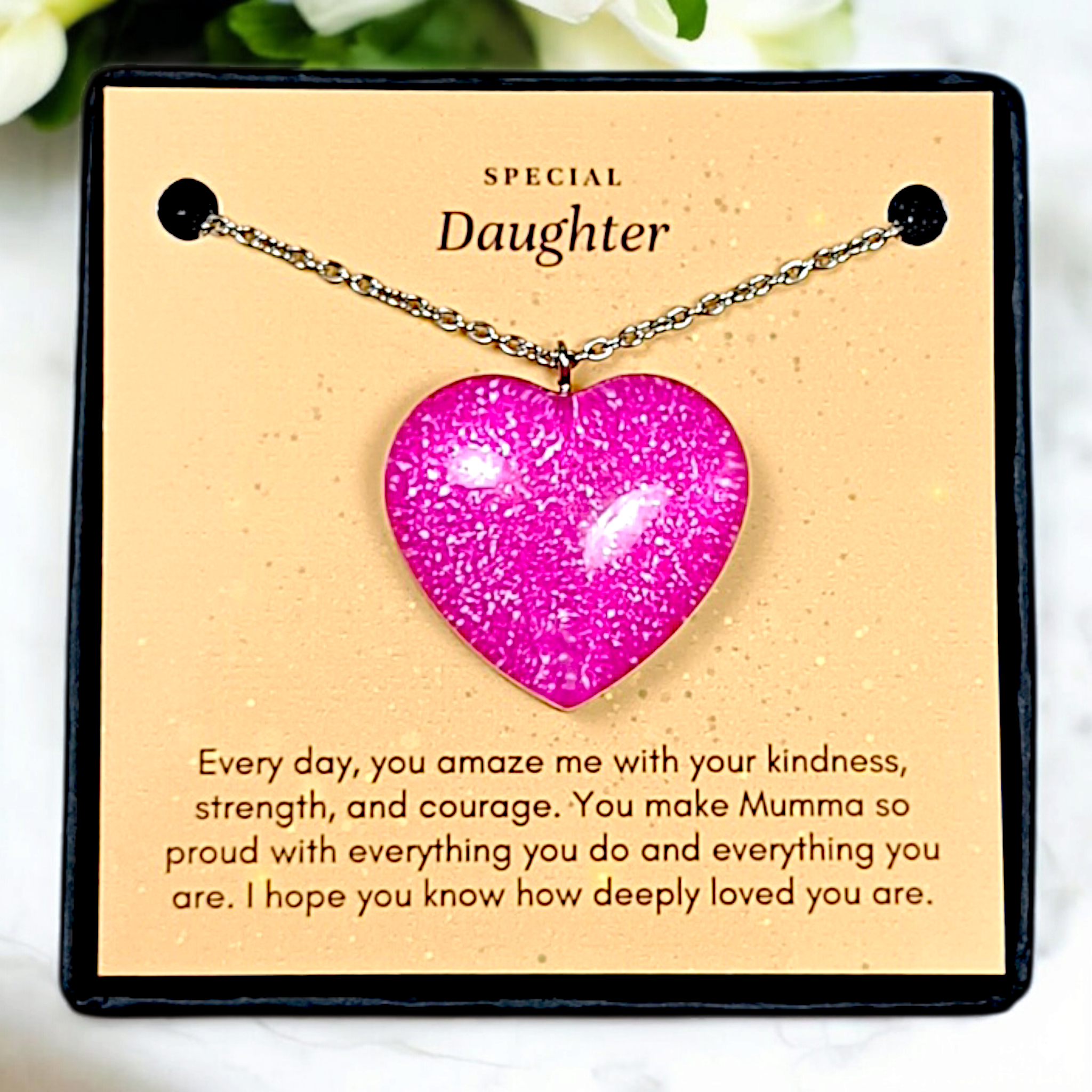 Shimmer Heart - Mother Daughter Love Handmade Message Gift