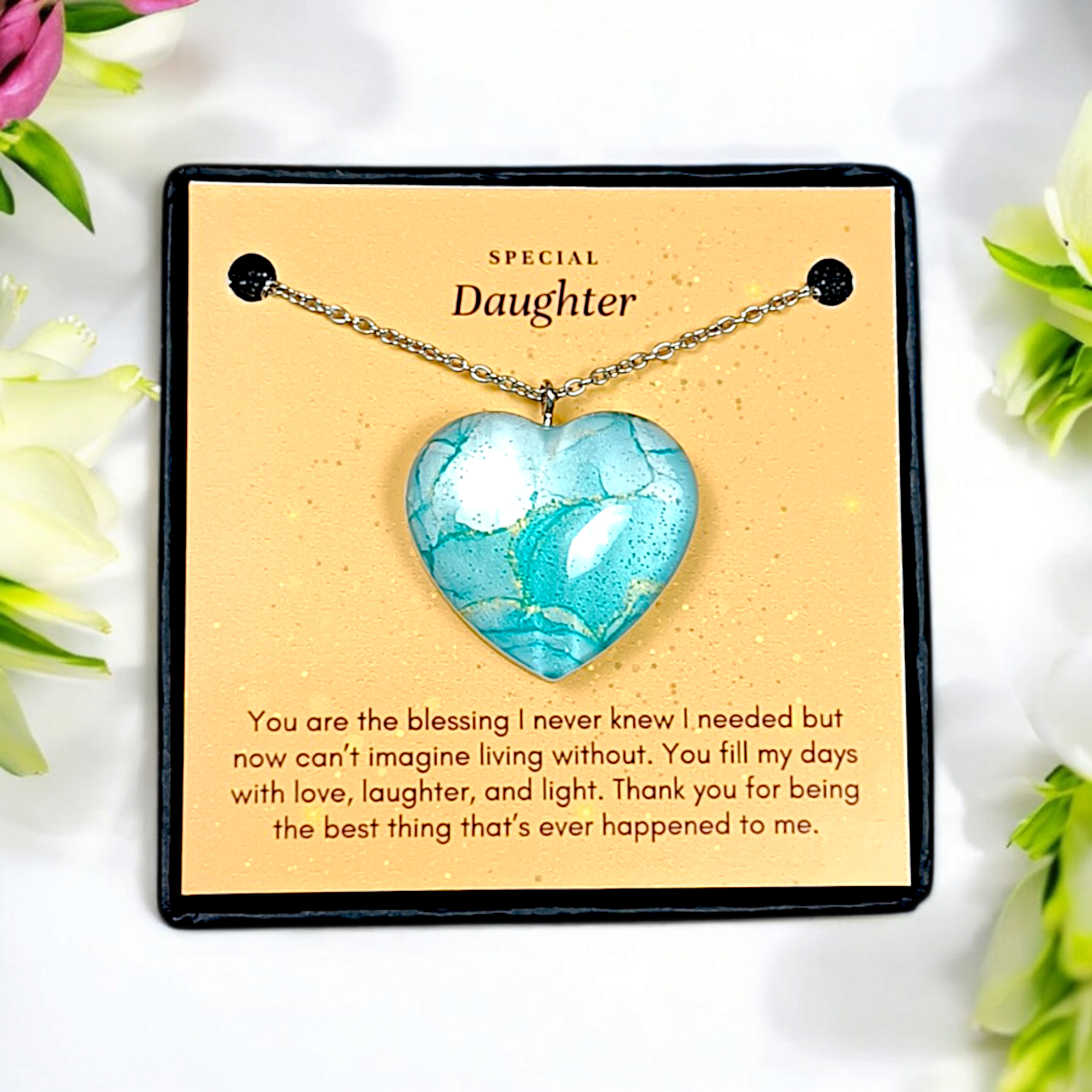 Emerald Heart - Mother Daughter Love Handmade Message Gift