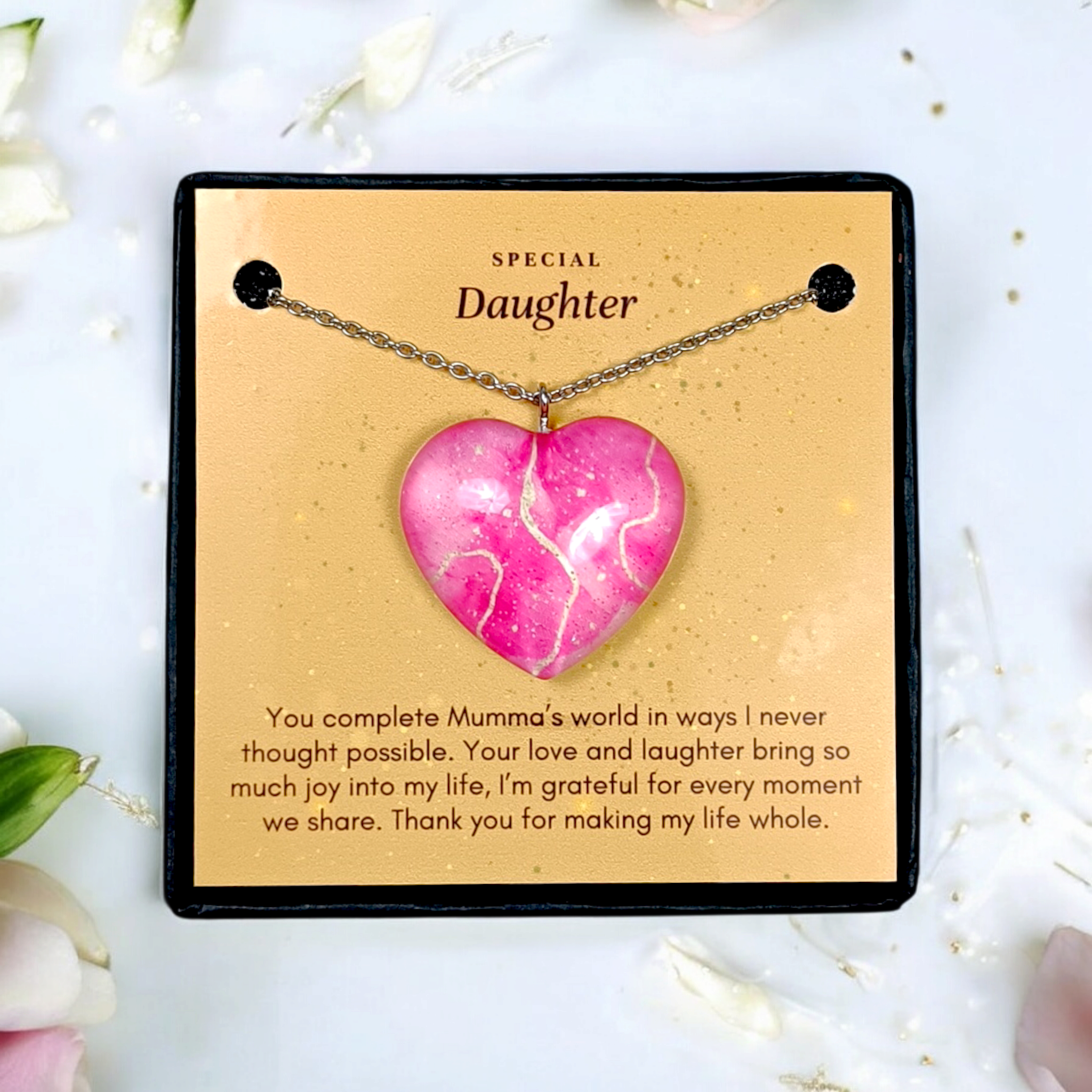 Blush Pink Heart - Mother Daughter Love Handmade Message Gift