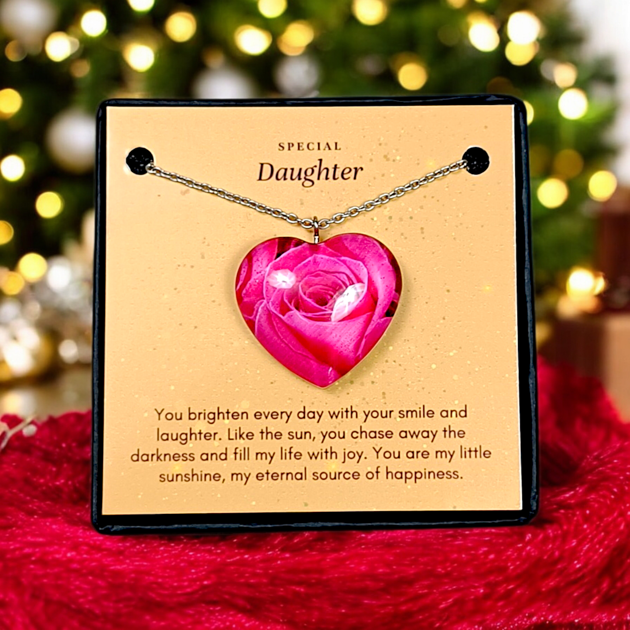 Velvet Rose Heart - Mother Daughter Love Handmade Message Gift