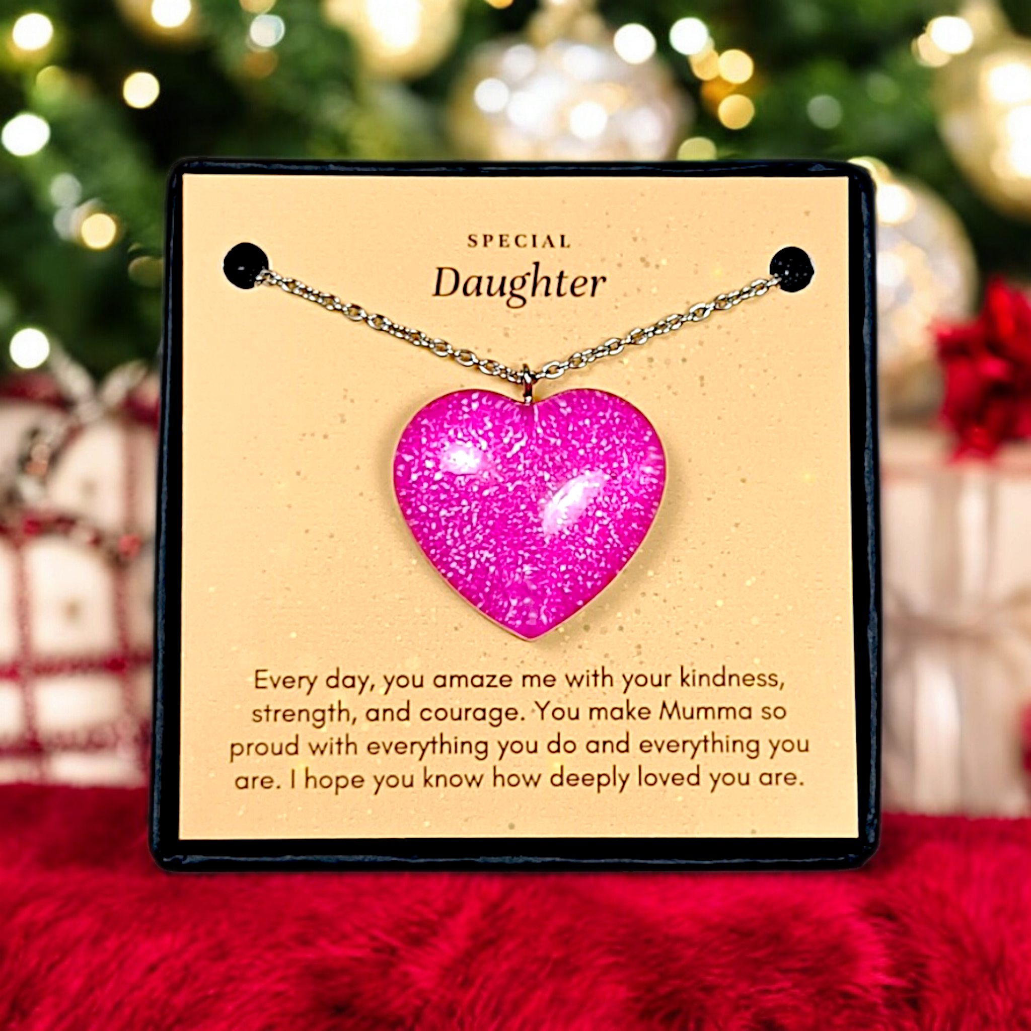 Shimmer Heart - Mother Daughter Love Handmade Message Gift