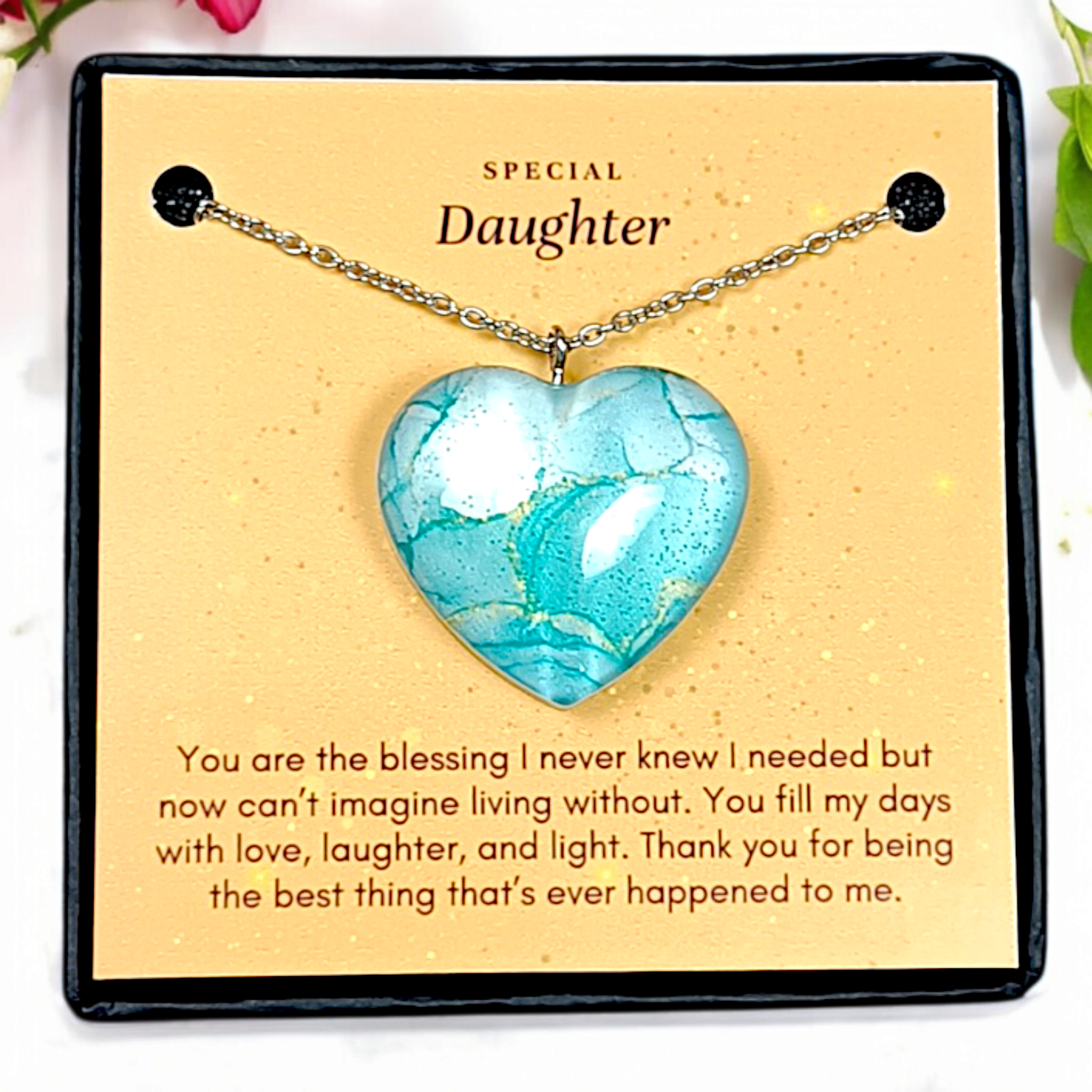 Emerald Heart - Mother Daughter Love Handmade Message Gift