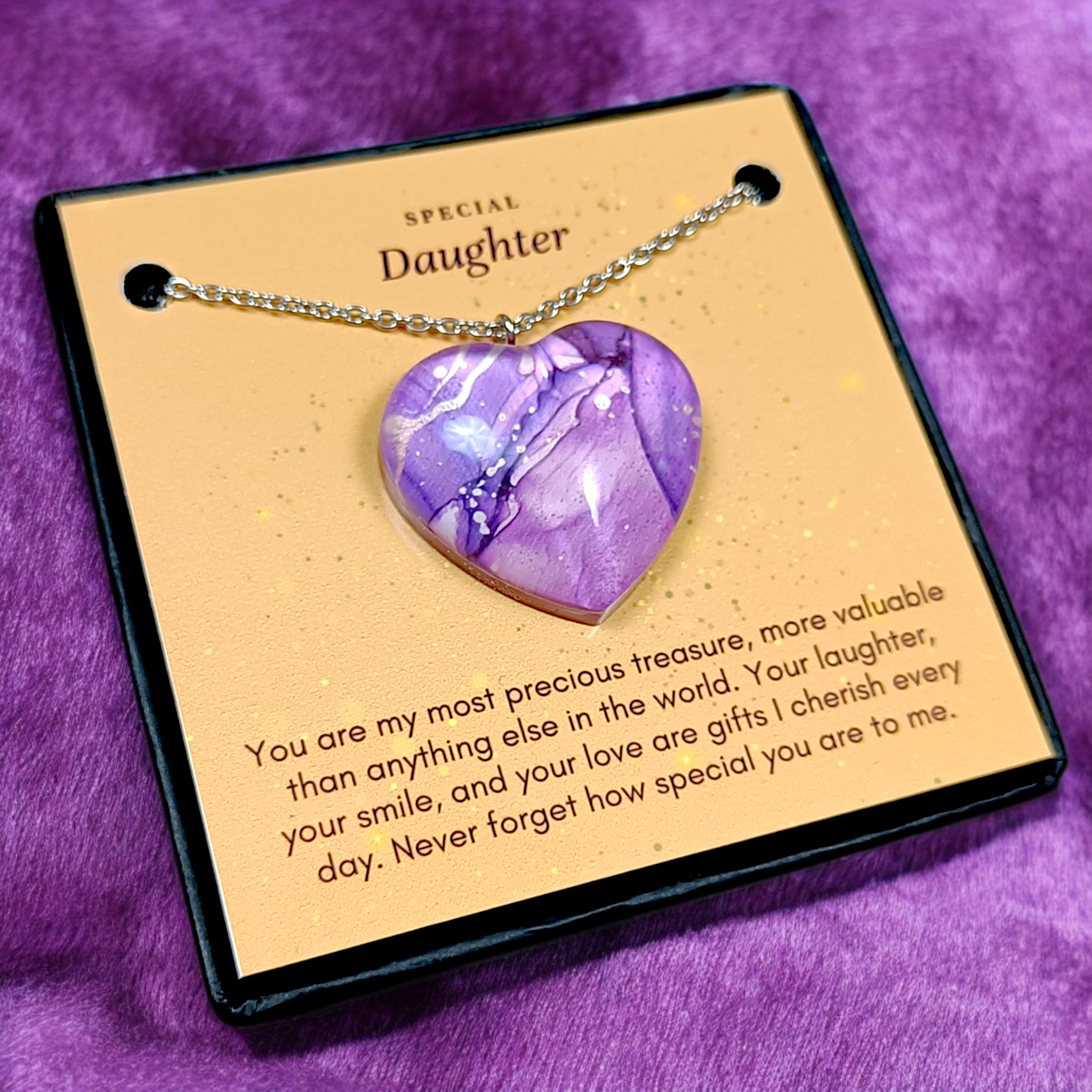 Lavender Heart - Mother Daughter Love Handmade Message Gift