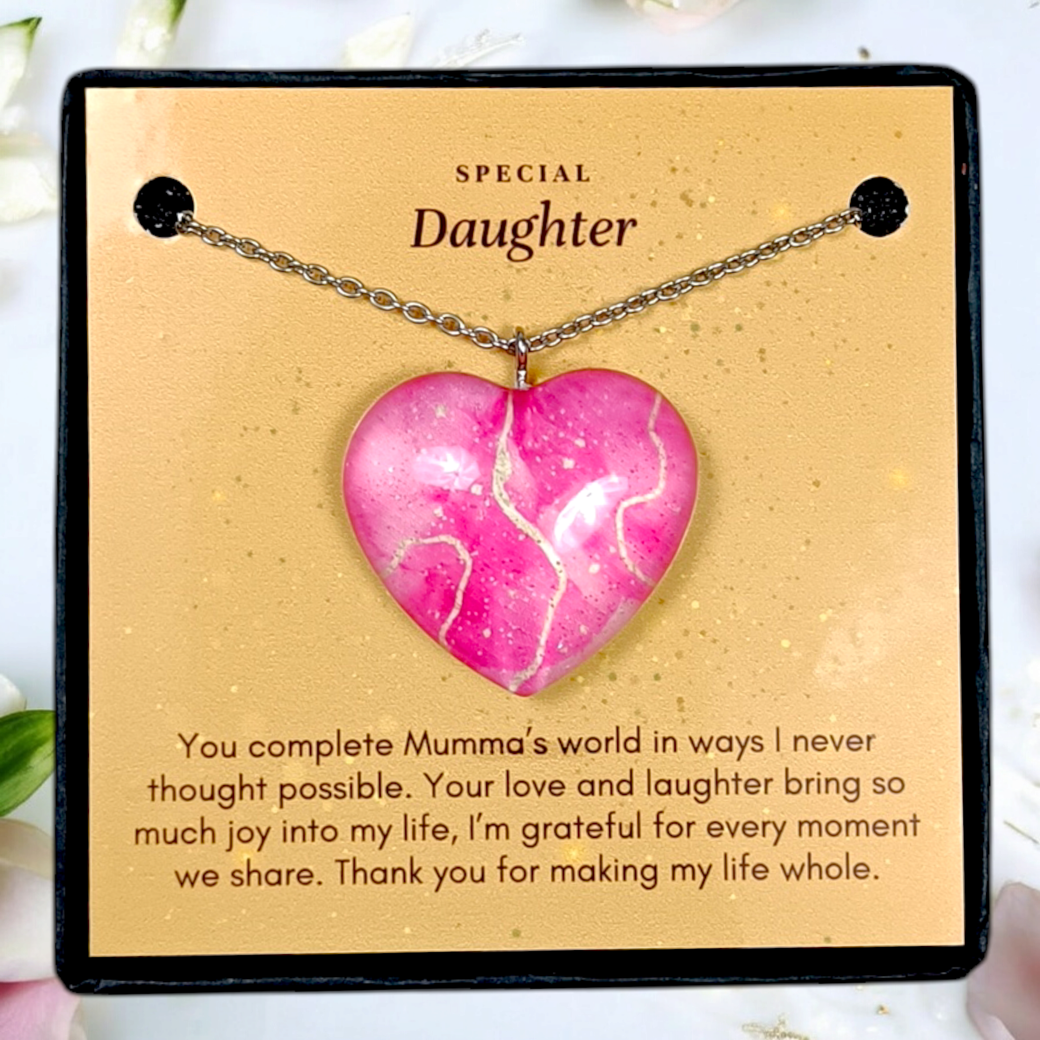 Blush Pink Heart - Mother Daughter Love Handmade Message Gift