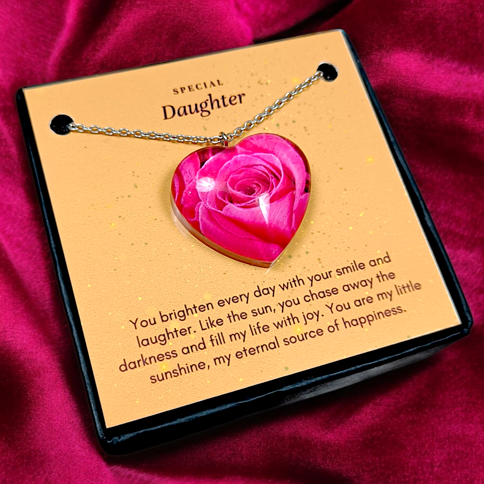 Velvet Rose Heart - Mother Daughter Love Handmade Message Gift