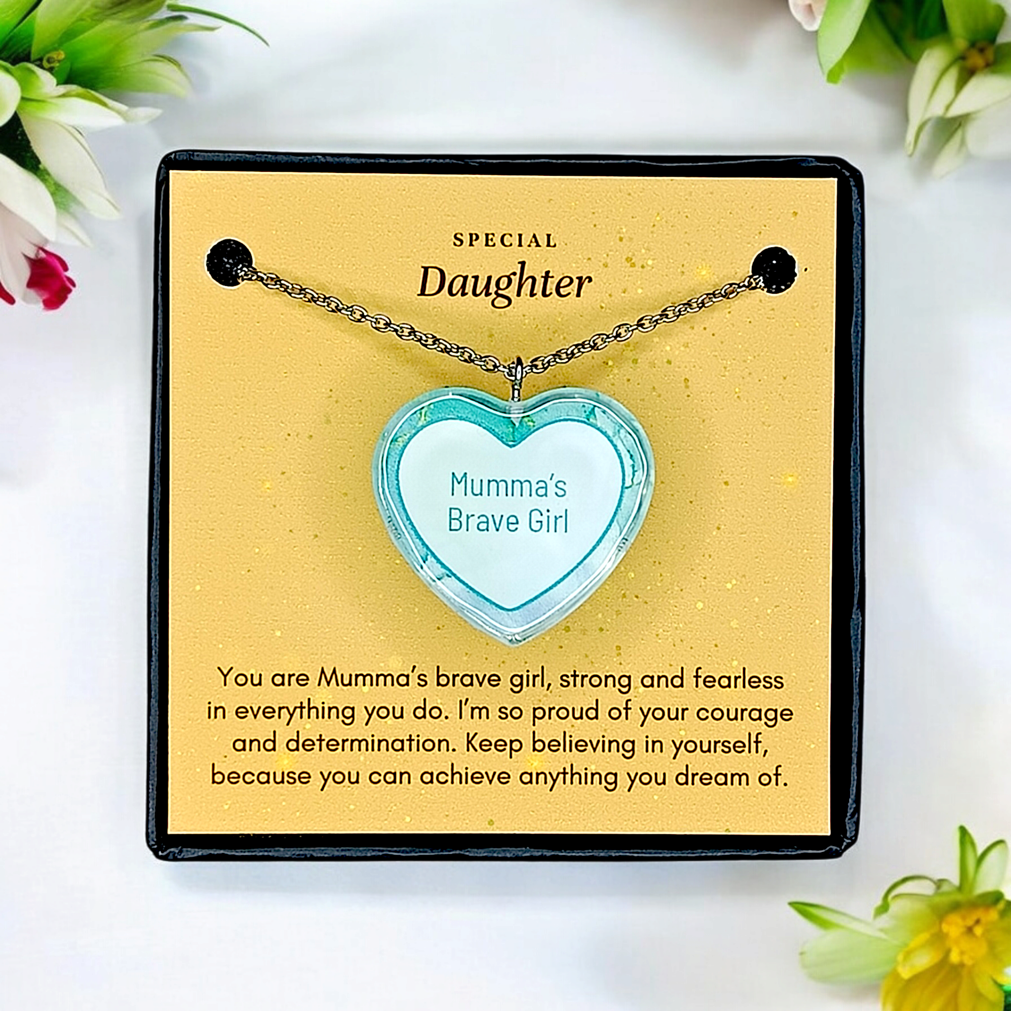 Emerald Heart - Mother Daughter Love Handmade Message Gift