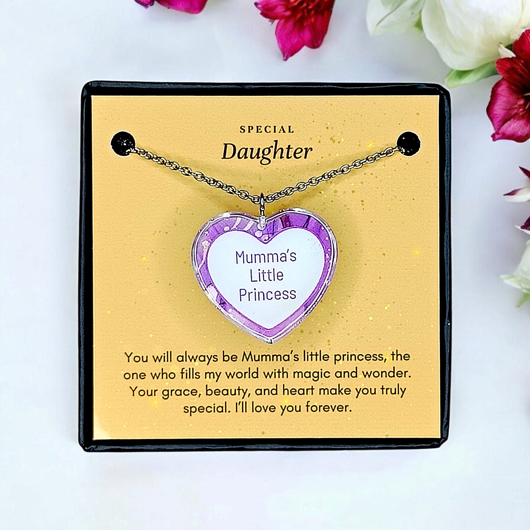 Lavender Heart - Mother Daughter Love Handmade Message Gift